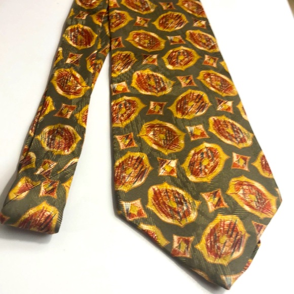 Burberry Tie - Green/ Gold - Picture 1 of 8